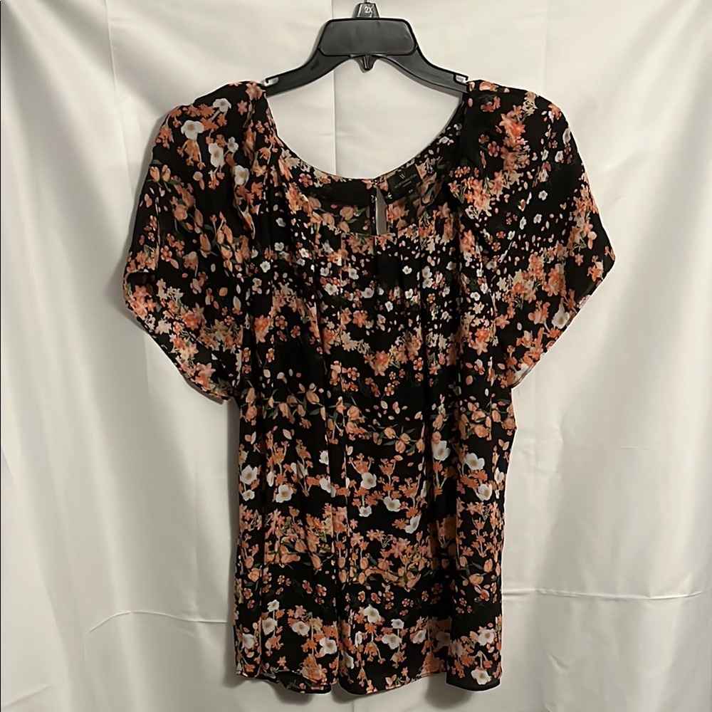 Worthington Floral Black and Orange Women's Top